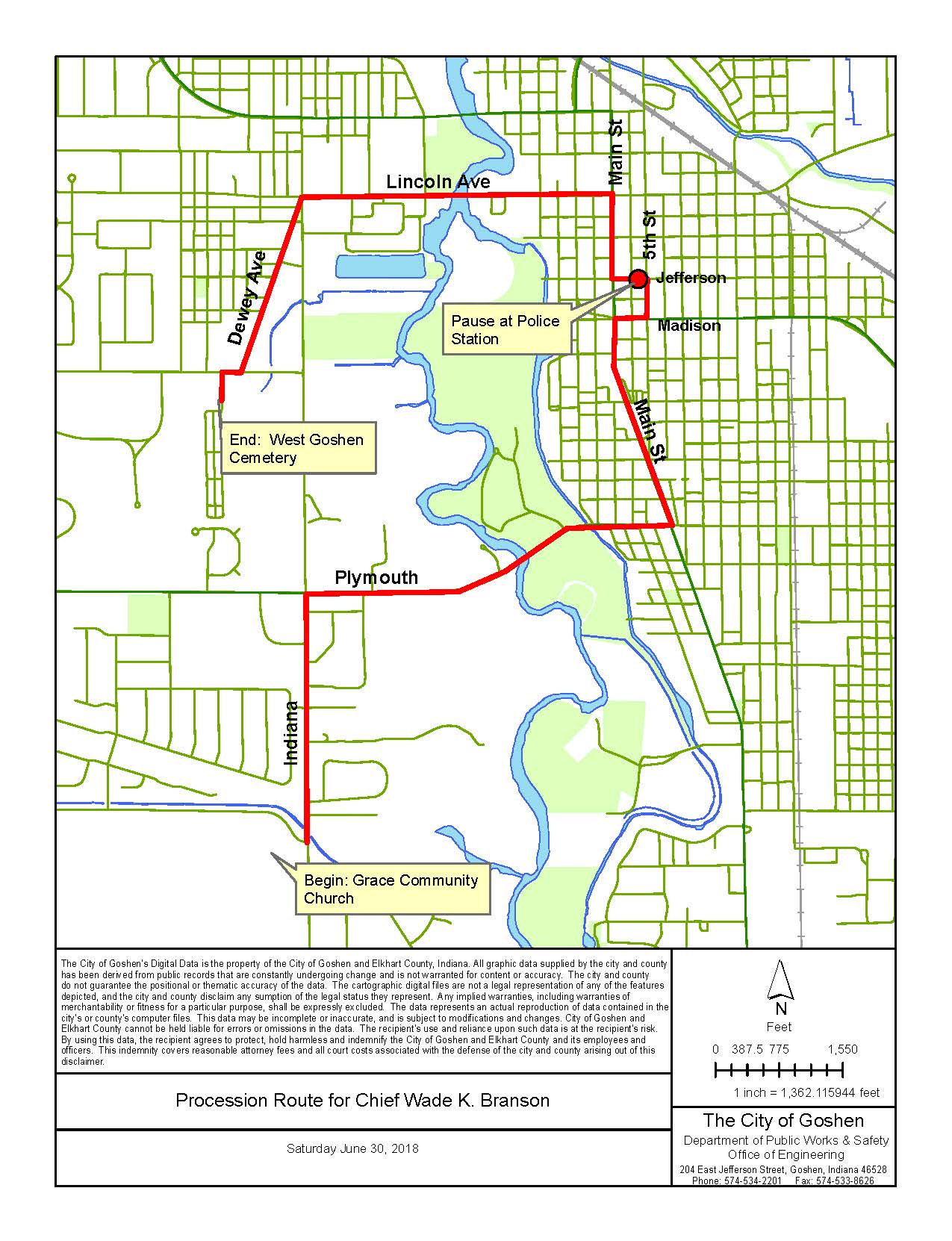 PROCESSION DETAILS FOR CHIEF WADE K. BRANSON